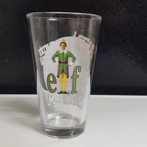 ELF BUDDY CHRISTMAS MOVIE 12 OZ TALL GLASS WARE SET FRAGILE FAMOUS MOVIE QUOTES